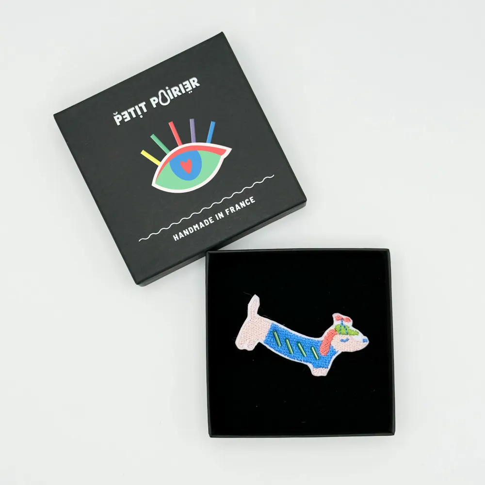 Cadeaux - Barrette brodée Teckel - PETIT POIRIER