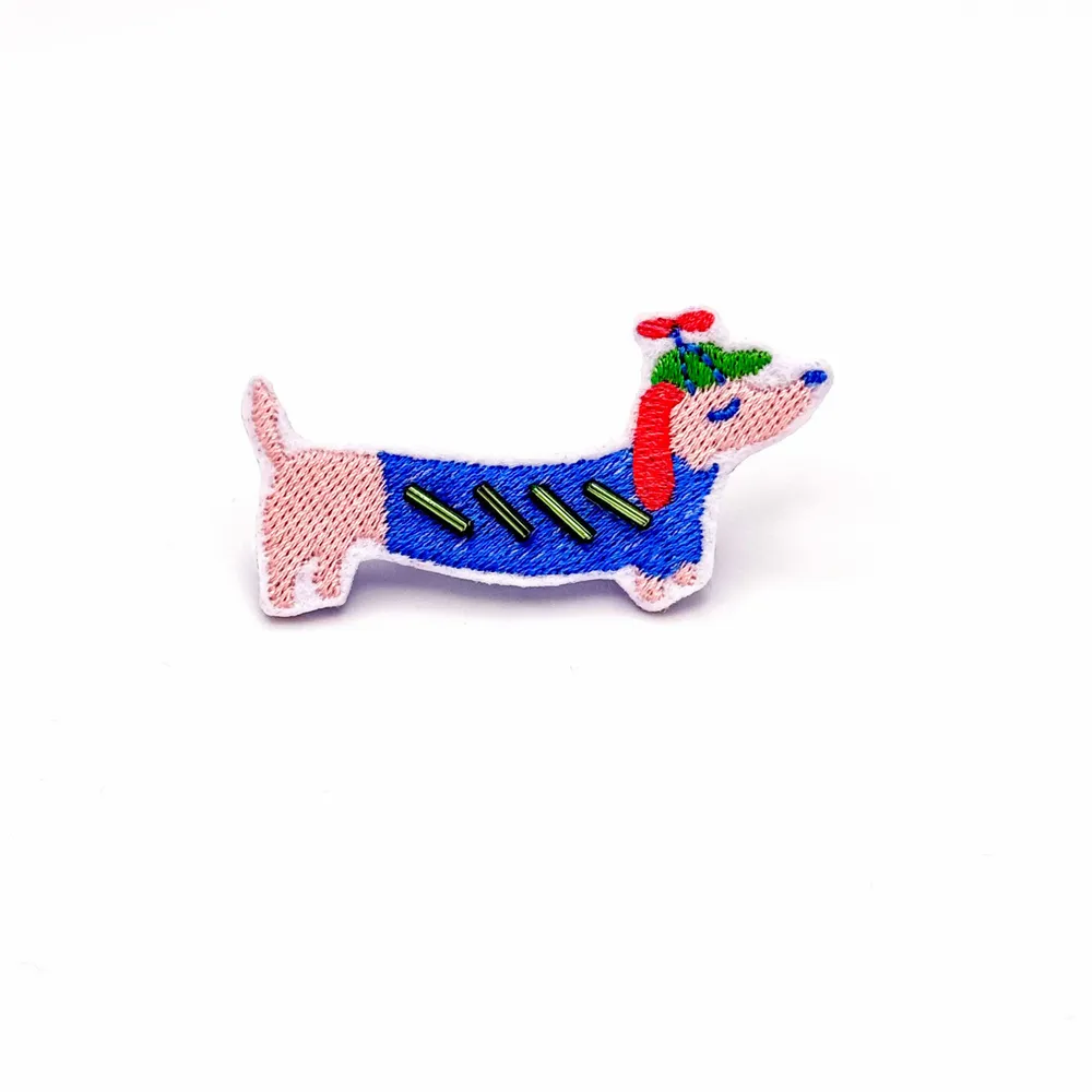 Cadeaux - Barrette brodée Teckel - PETIT POIRIER