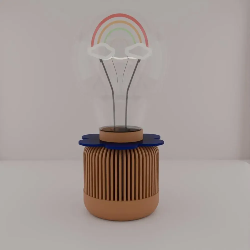 Lampes à poser - Embase Flowers design et moderne en 3D pour petit ampoule - CRÉA-TH