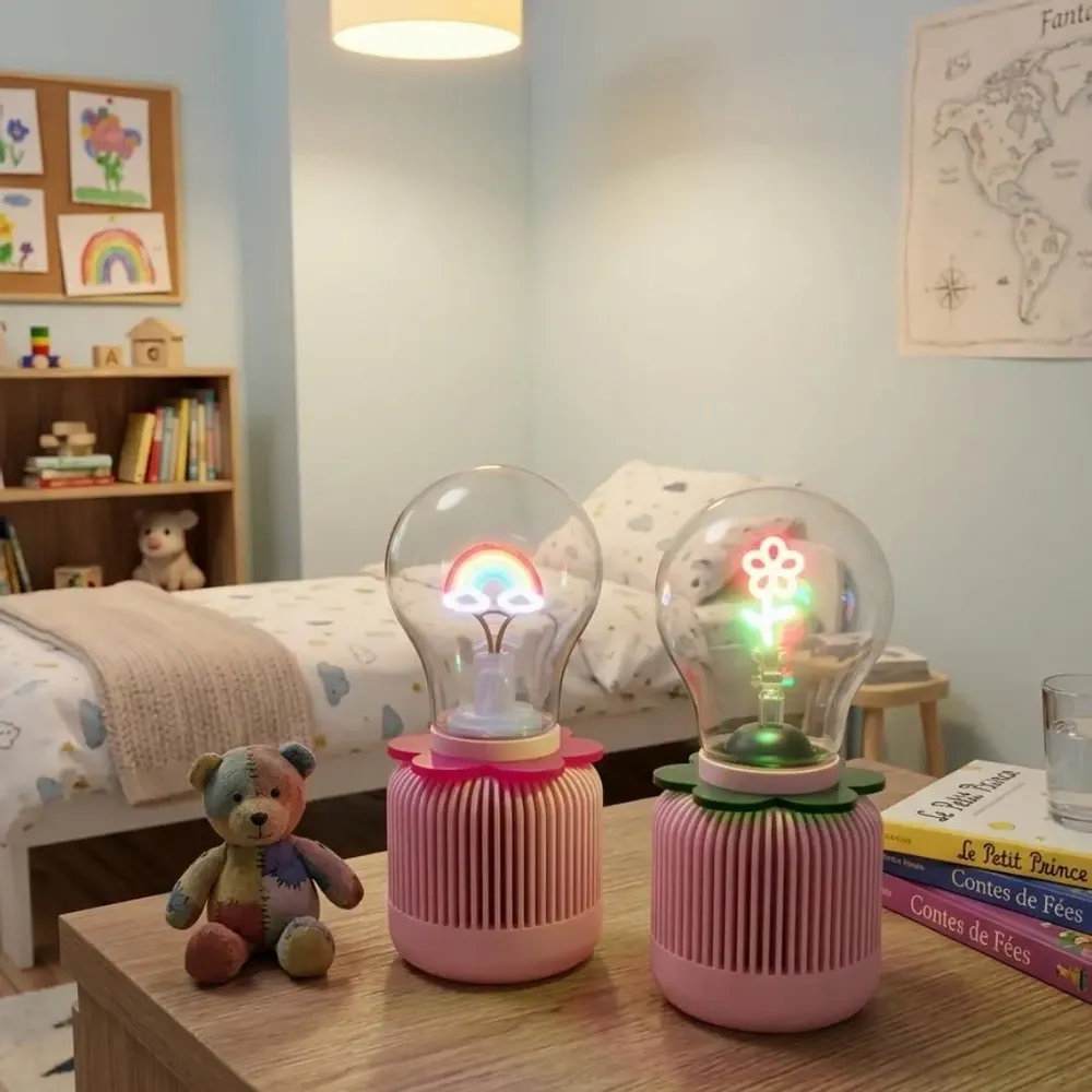 Lampes à poser - Embase Flowers design et moderne en 3D pour petit ampoule - CRÉA-TH