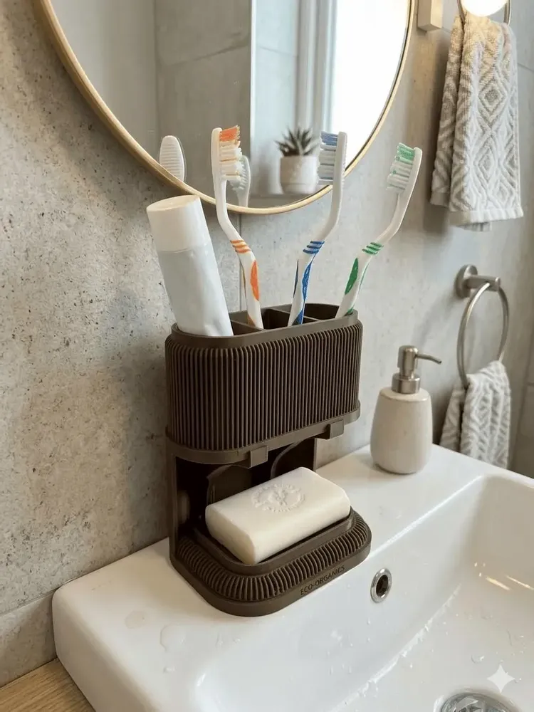 Installation accessories - Support vertical salle de bain 2-en-1 - CRÉA-TH