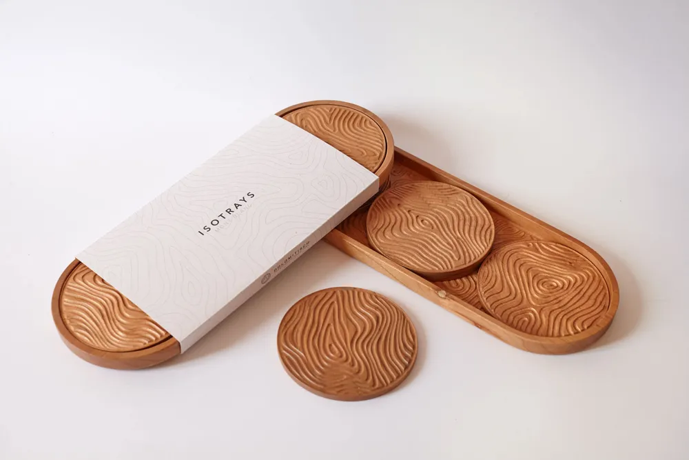 Trays - Isotrays - Coaster Set Mt. Blanc - DOLOMITISCH SRL
