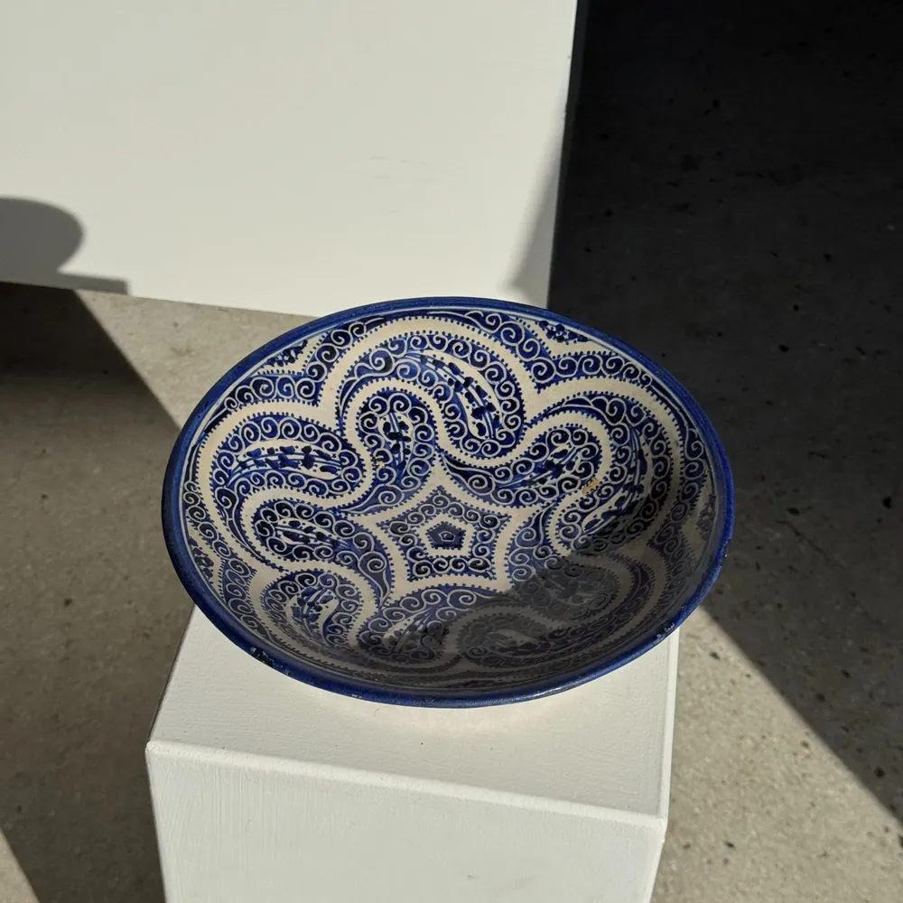 Platter and bowls - Moroccan blue ceramic cup from Fez D28 - OFFICE OBJETS