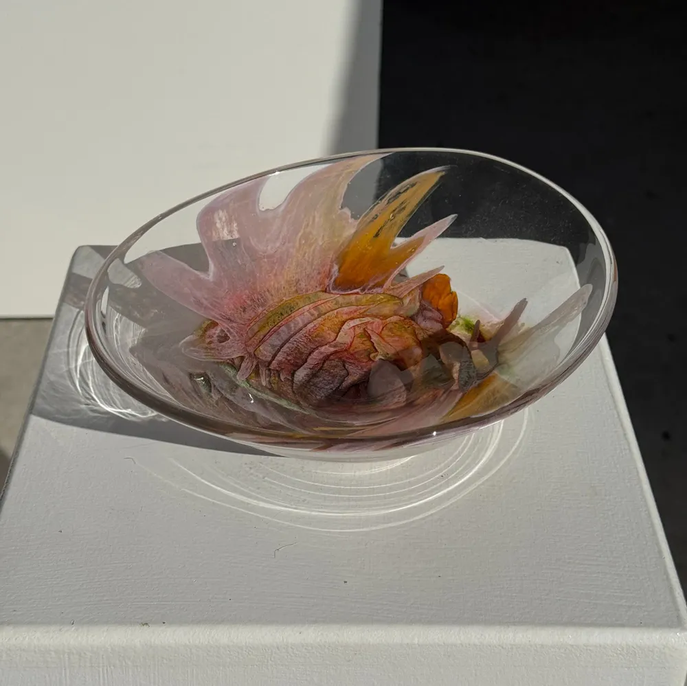 Plats et saladiers - Coupe en verre soufflé rose contemporaine Carlos Vieira D21 - OFFICE OBJETS