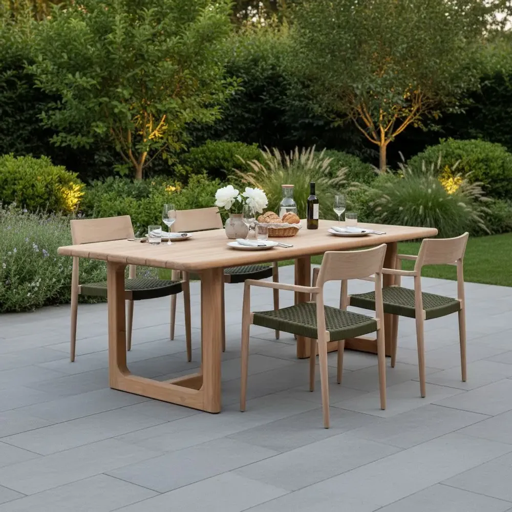 Tables de jardin - Table d'extérieur en teck Primavera - RAW MATERIALS