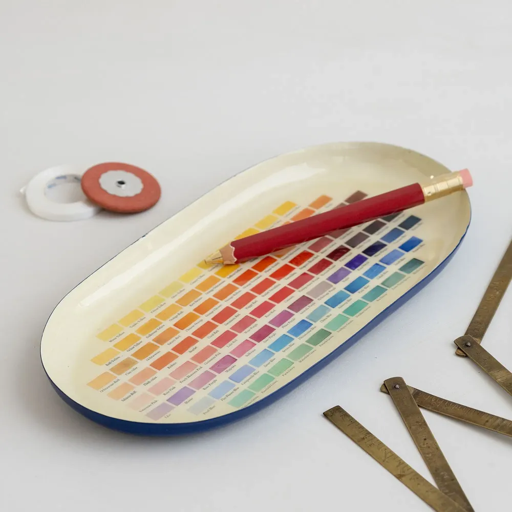 Trays - Oval Enamel Tray - Nomenclature of Colors - ROOMYTOWN