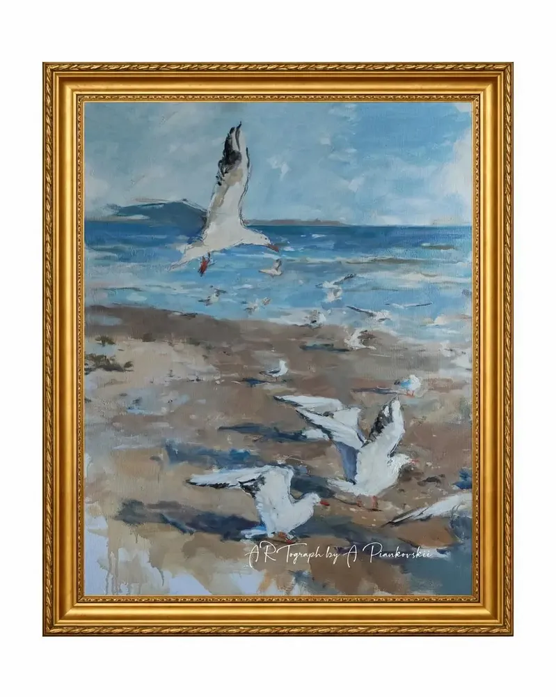 Prêt-à-porter - T-shirt imprimé intégral « Beach with Seagulls » - MARALETTO