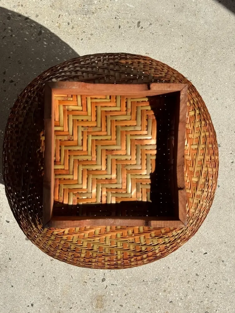 Vases - Large oval belly basket Indonesian basketry with lid H65 D50 - OFFICE OBJETS
