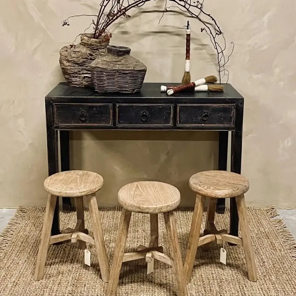 Stools - Handmade round stool - PAGODA INTERNATIONAL