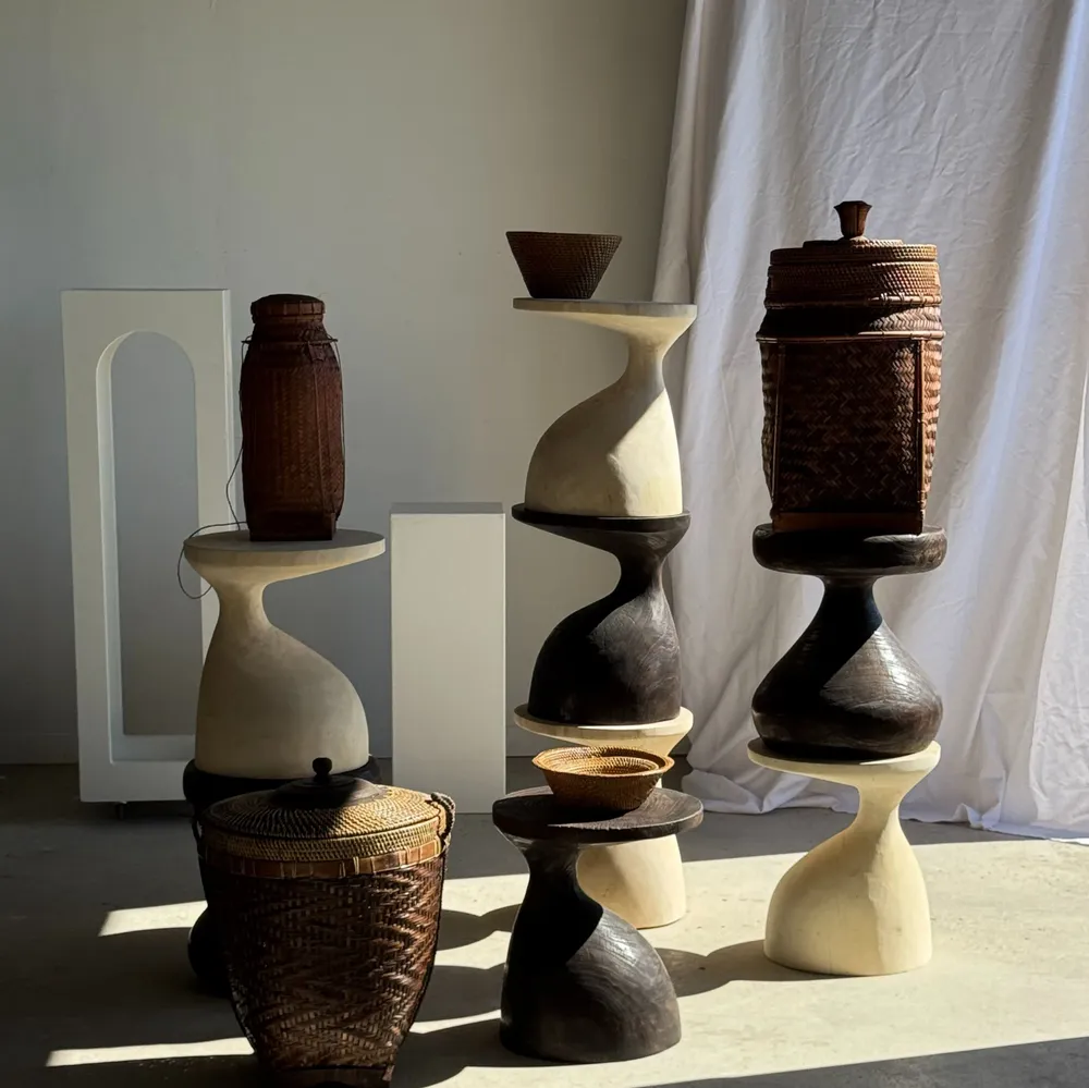 Vases - Grand panier de pêcheur vannerie indonésienne à couvercle H65 D33 - OFFICE OBJETS