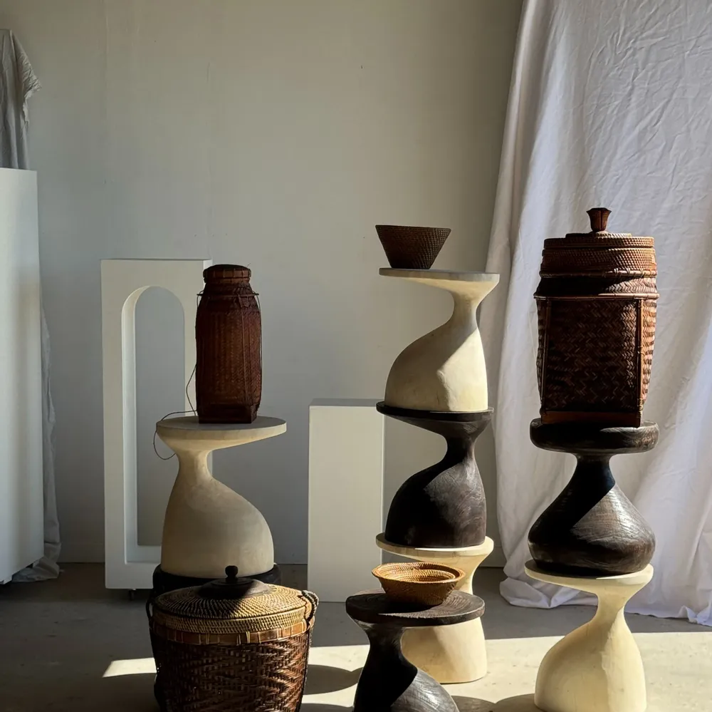 Vases - Grand panier de pêcheur vannerie indonésienne à couvercle H65 D33 - OFFICE OBJETS