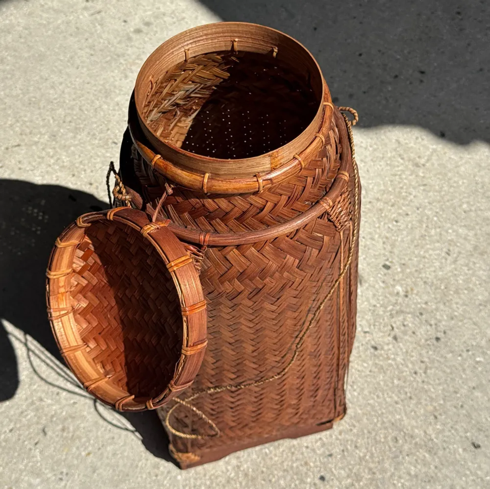 Vases - Large traditional Balinese basket with cords H70 D26 - OFFICE OBJETS