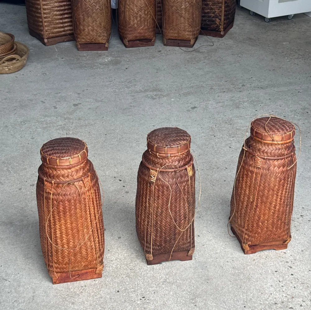 Vases - Large traditional Balinese basket with cords H70 D26 - OFFICE OBJETS