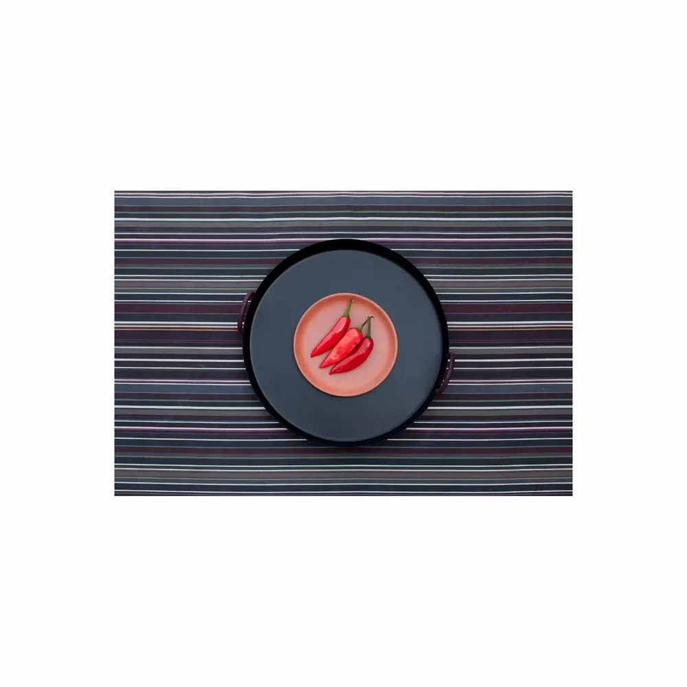 Trays - NO-MAD Thali Decorative Tray in PU Coated Stainless Steel and Cotton C - NO-MAD