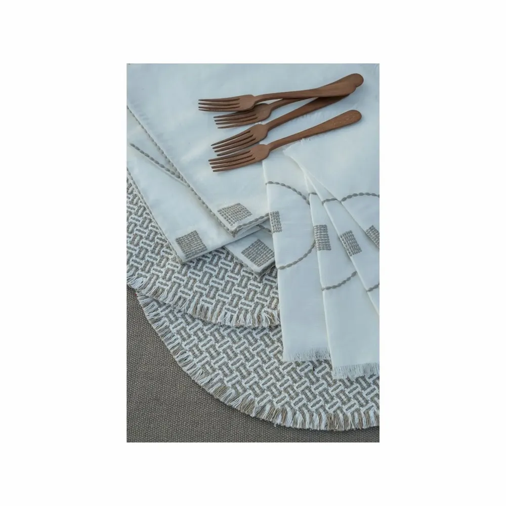 Serviettes - NO-MAD Table Napkins in Natural Fabric Blends - NO-MAD