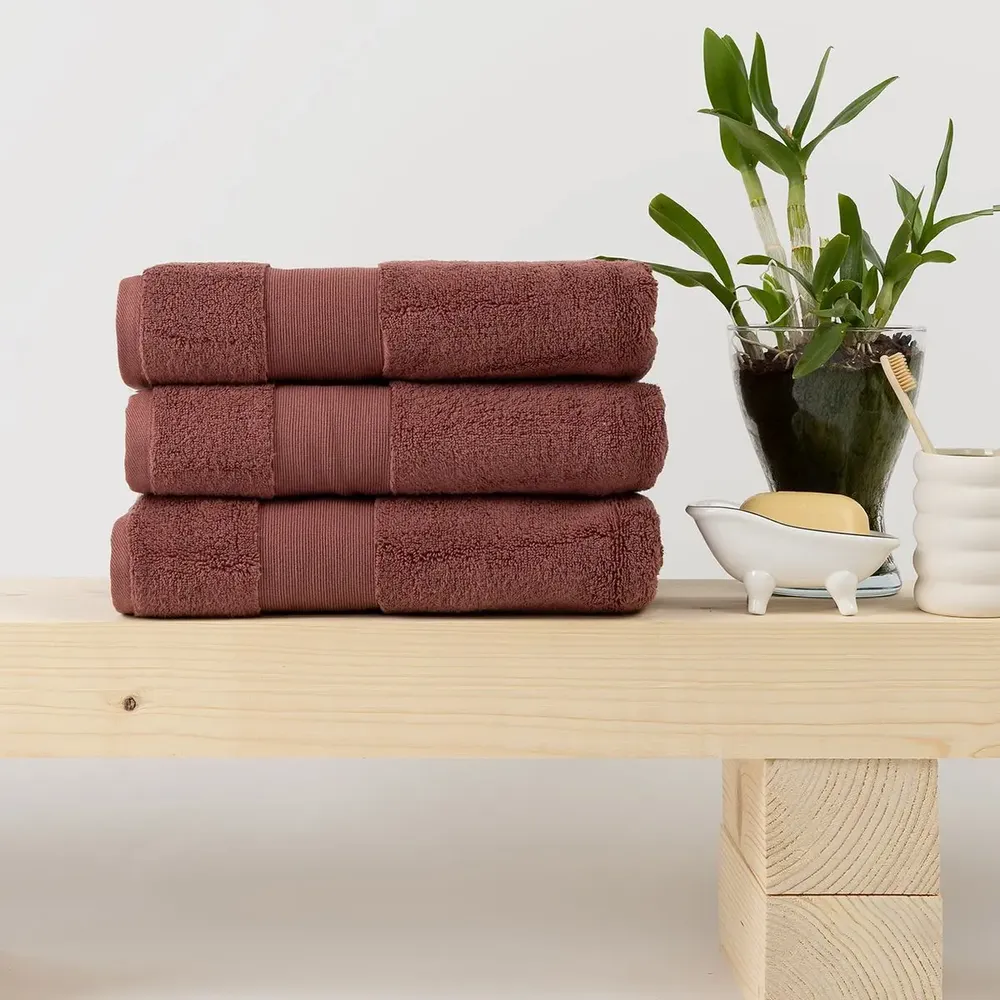 Serviettes de bain - Serviette Petra 70/140 cm, rouge - DILIOS