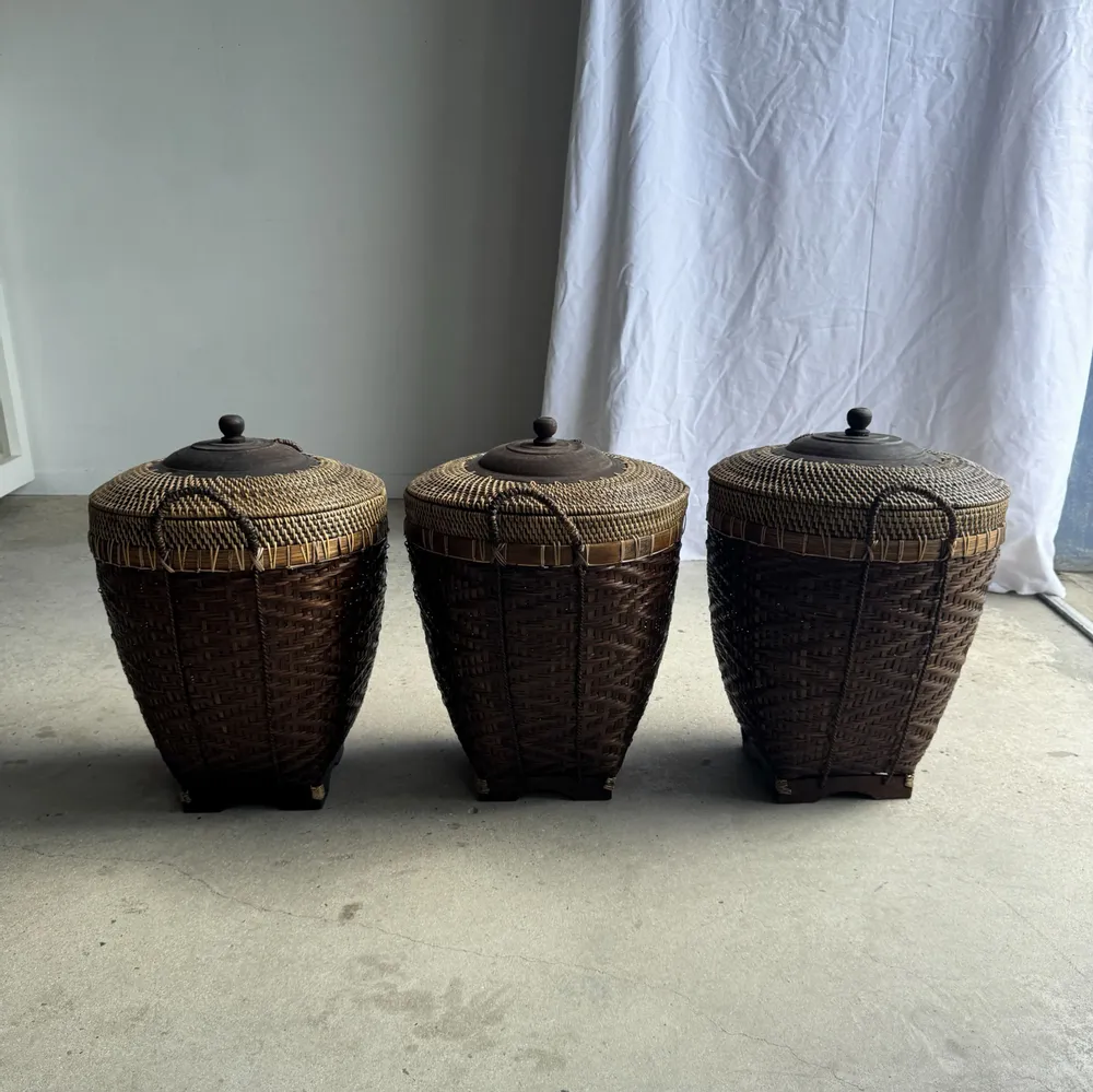 Vases - Grand panier traditionnel indonésien brun H60 D45 - OFFICE OBJETS