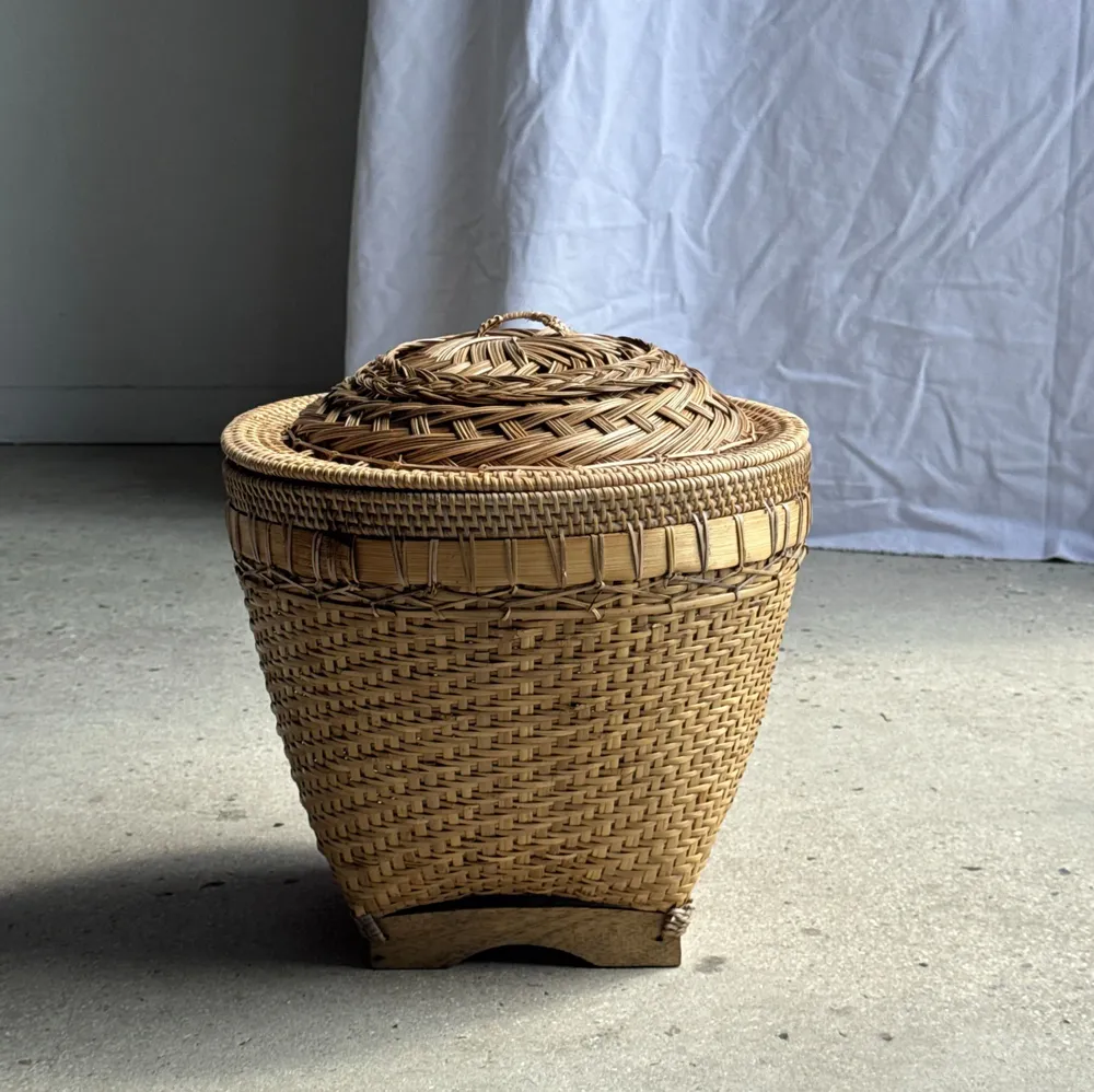 Vases - Panier traditionnel indonésien tressé clair H40 D37 - OFFICE OBJETS