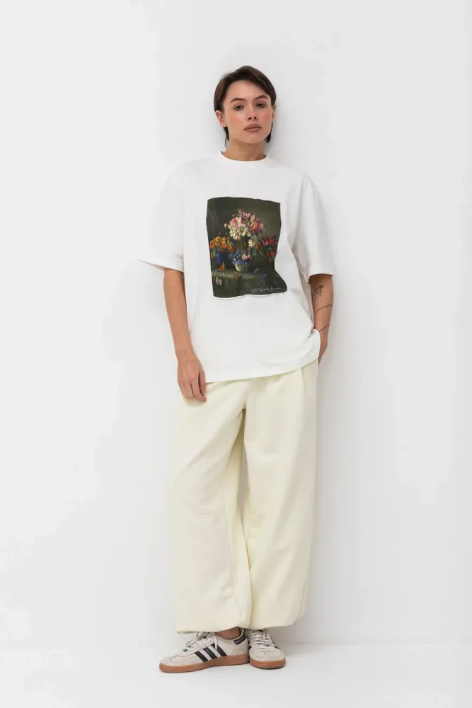 Prêt-à-porter - T-shirt Art Window « 4 bouquets de fleurs » - MARALETTO