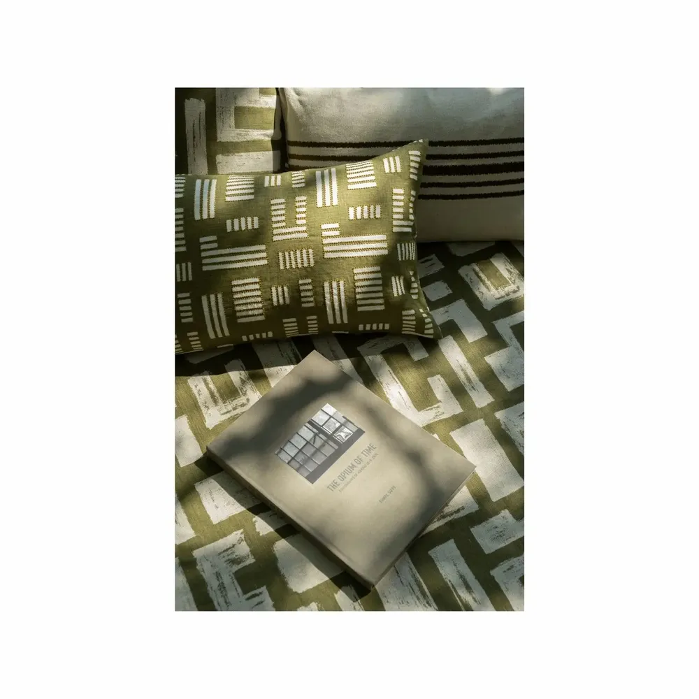 Coussins textile - NO-MAD Anvaya Cushion Cover in Cotton Linen with Screen Print and Embr - NO-MAD