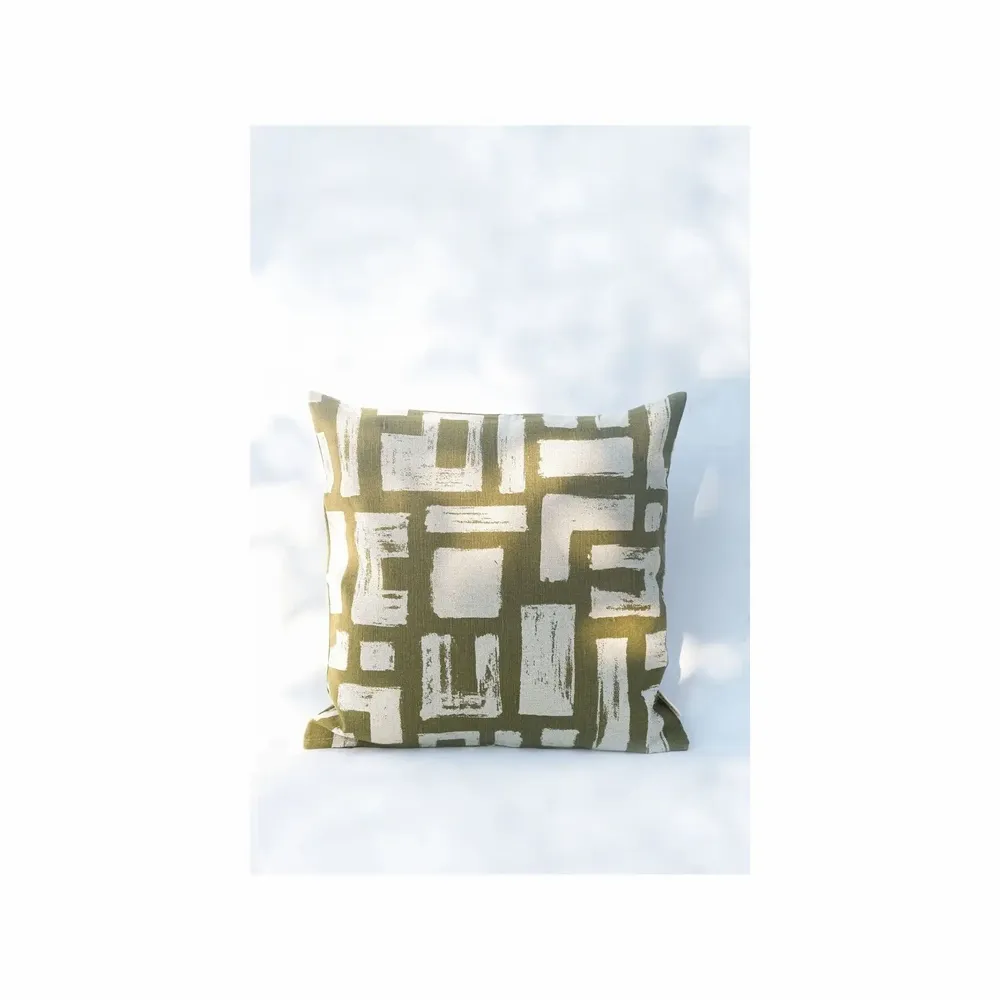 Coussins textile - NO-MAD Vanya Cushion Cover in Cotton Linen with Screen Print Design - NO-MAD