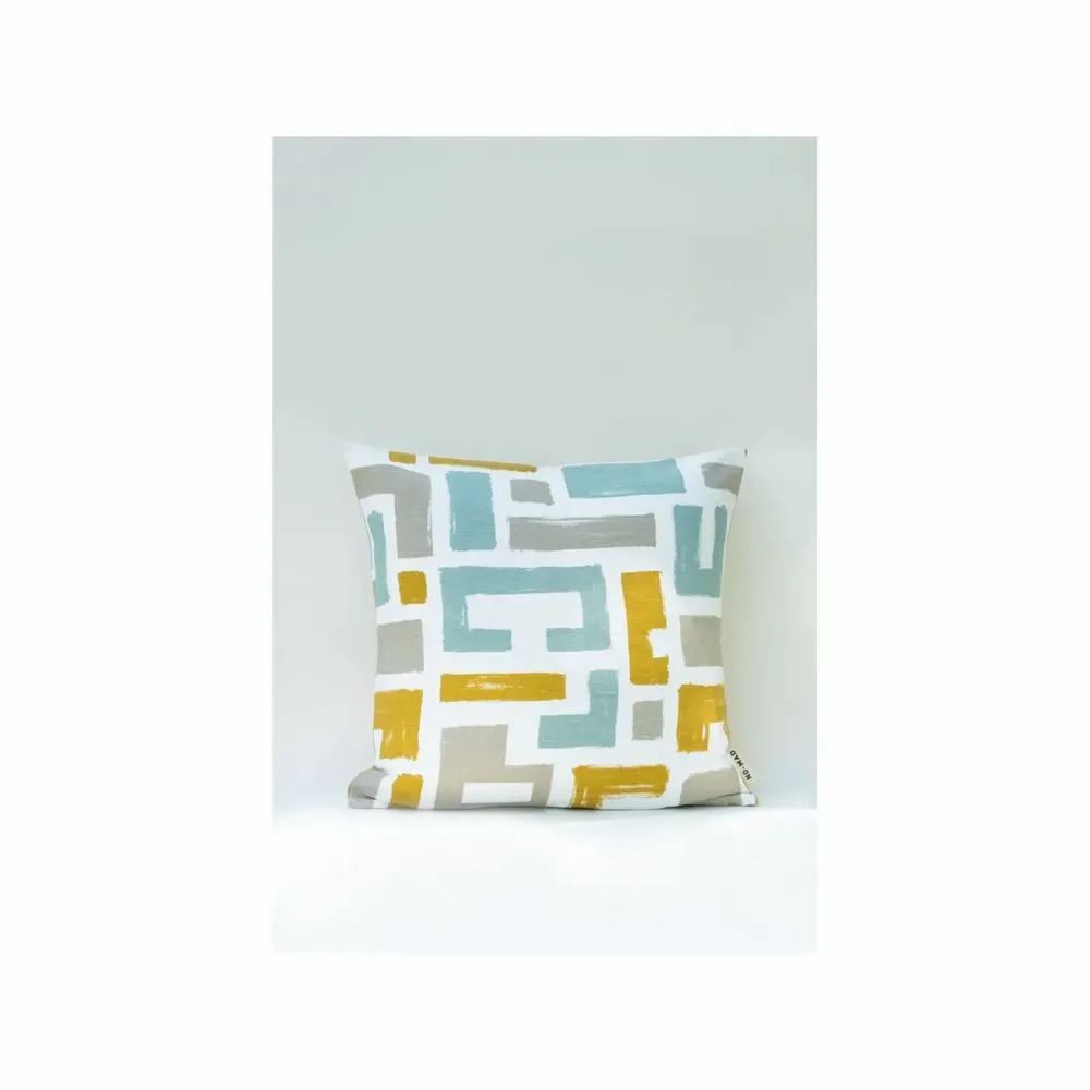 Coussins textile - NO-MAD Vanya Cushion Cover in Cotton Linen with Screen Print Design - NO-MAD