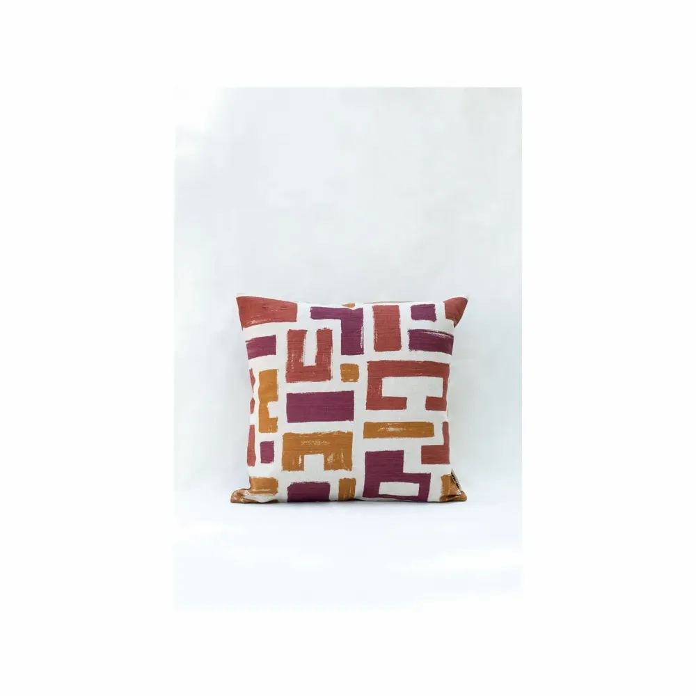 Coussins textile - NO-MAD Vanya Cushion Cover in Cotton Linen with Screen Print Design - NO-MAD