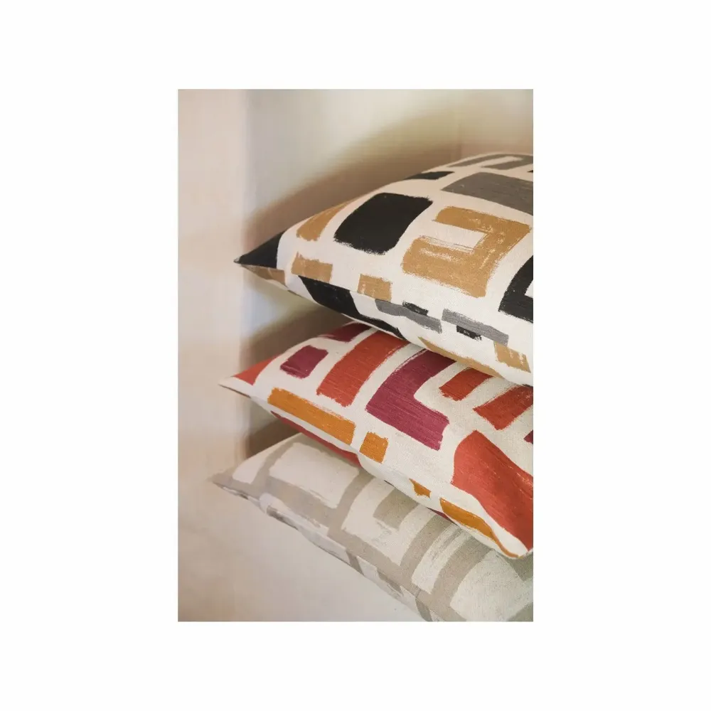 Coussins textile - NO-MAD Vanya Cushion Cover in Cotton Linen with Screen Print Design - NO-MAD