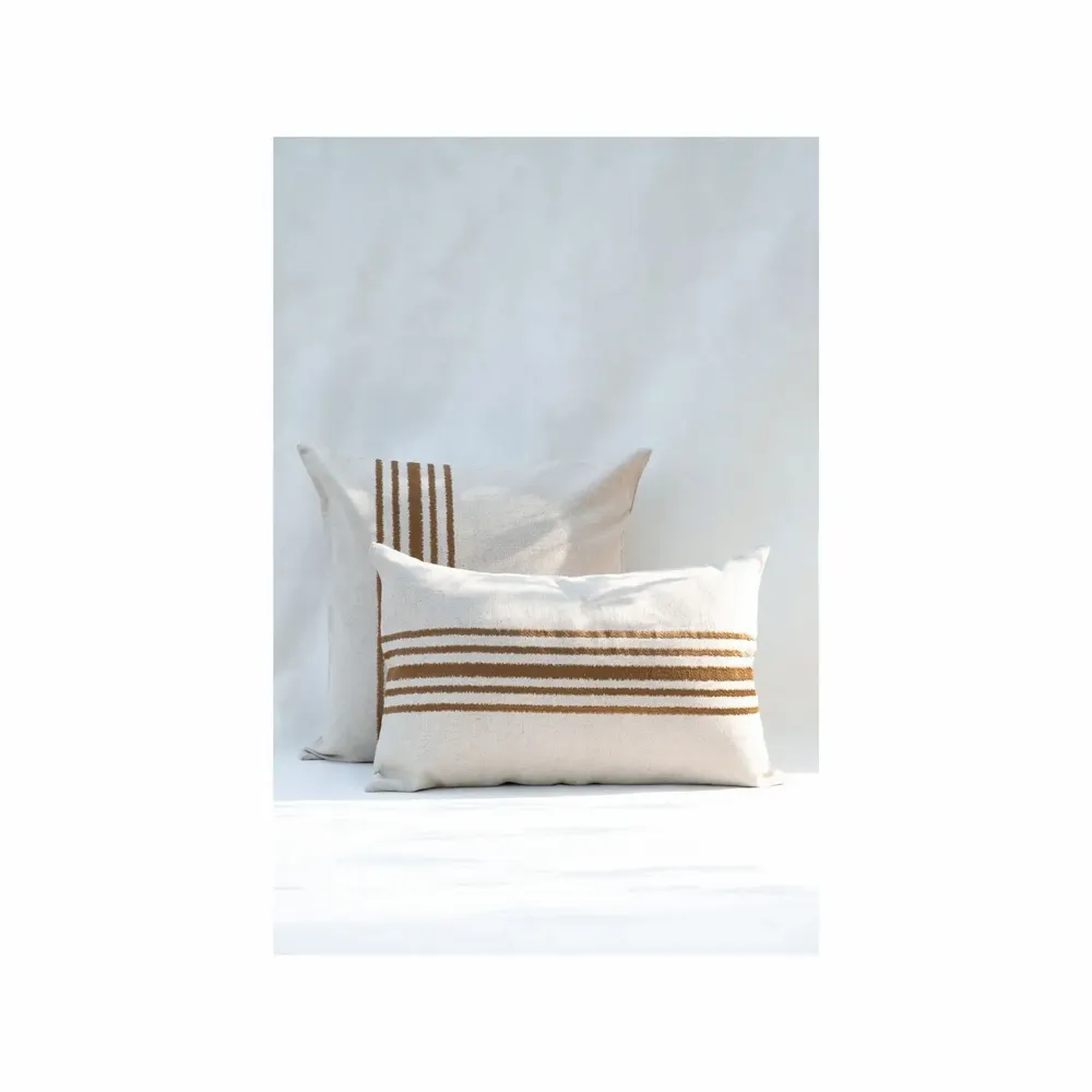 Coussins textile - NO-MAD Raku Cushion Cover in Cotton Linen with Embroidery - NO-MAD