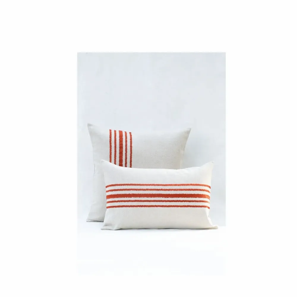 Coussins textile - NO-MAD Raku Cushion Cover in Cotton Linen with Embroidery - NO-MAD