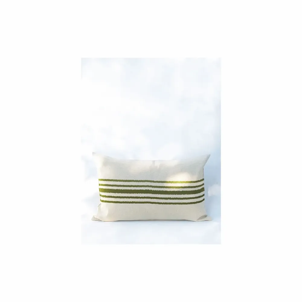 Coussins textile - NO-MAD Raku Cushion Cover in Cotton Linen with Embroidery - NO-MAD