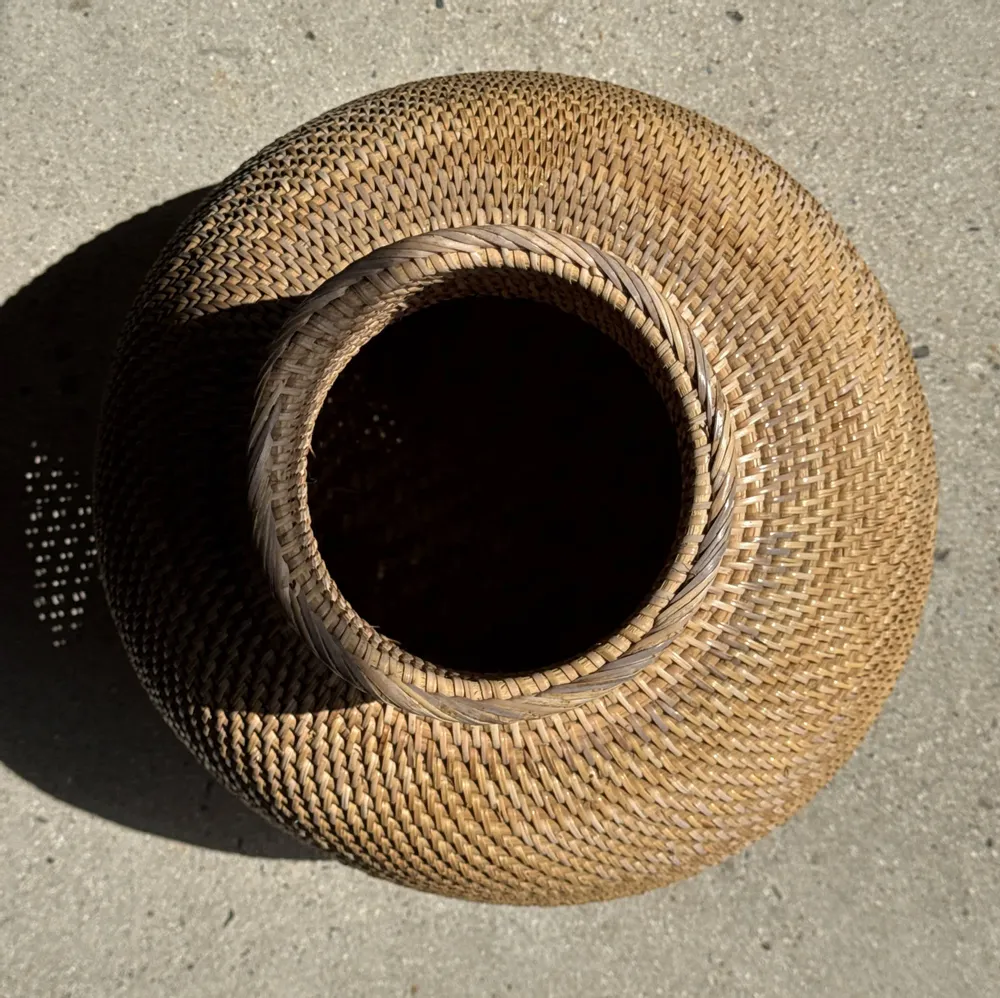 Vases - Panier jarre en vannerie traditionnelle indonésienne H48 D40 - OFFICE OBJETS