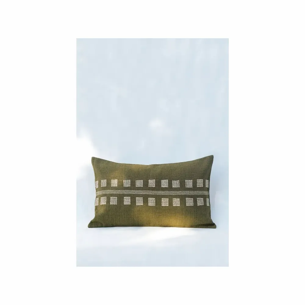 Coussins textile - NO-MAD Rekh & Chakhon Cushion Covers in Cotton Jute with Rice-Stitch E - NO-MAD