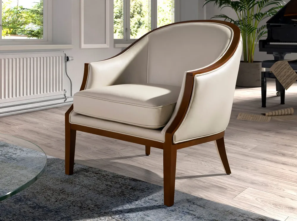 Fauteuils - Fauteuil en cuir sable - ANGEL CERDÁ