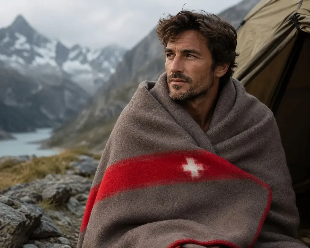 Linge de lit - Merino wool blanket SWISS ARMY - brown - MOST-BLANKETS