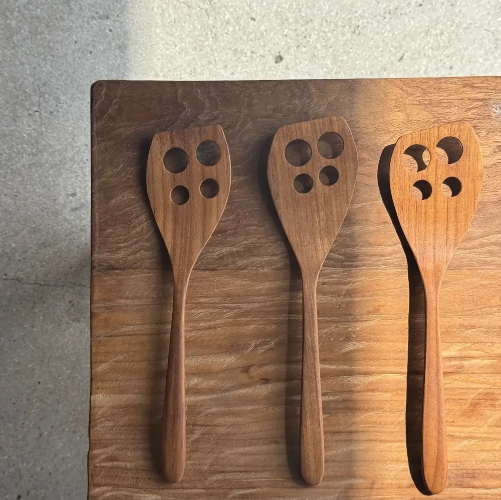 Cutlery set - Openwork spatula, teak kitchen utensil L30 L8 - OFFICE OBJETS