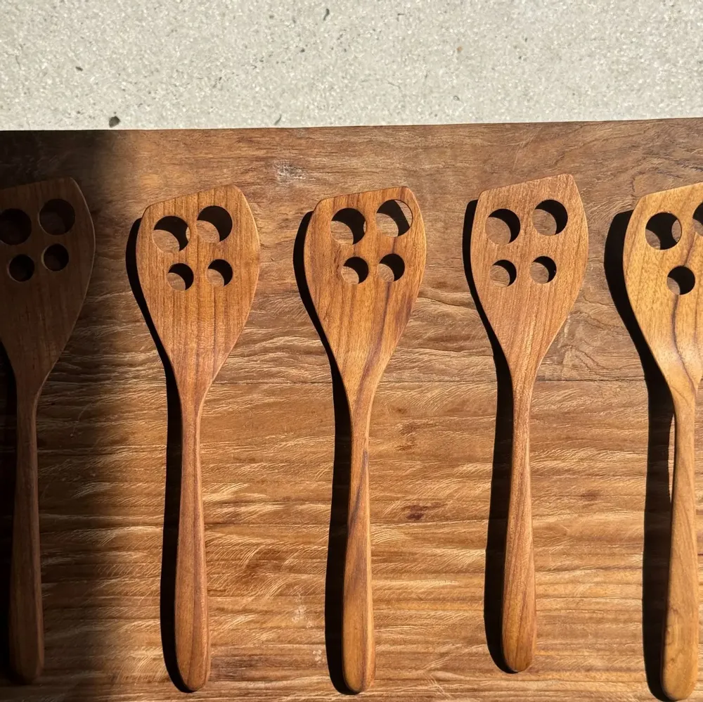 Cutlery set - Openwork spatula, teak kitchen utensil L30 L8 - OFFICE OBJETS