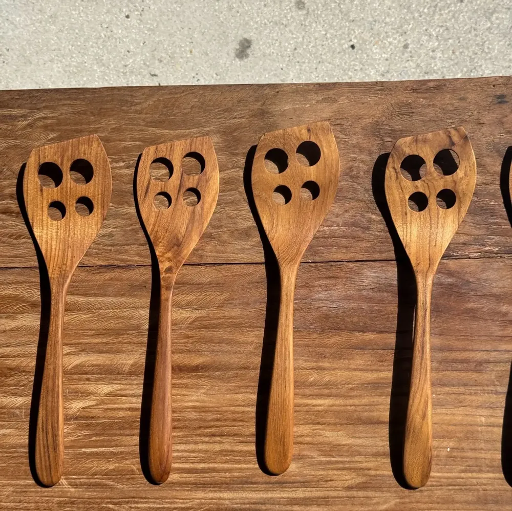 Cutlery set - Openwork spatula, teak kitchen utensil L30 L8 - OFFICE OBJETS