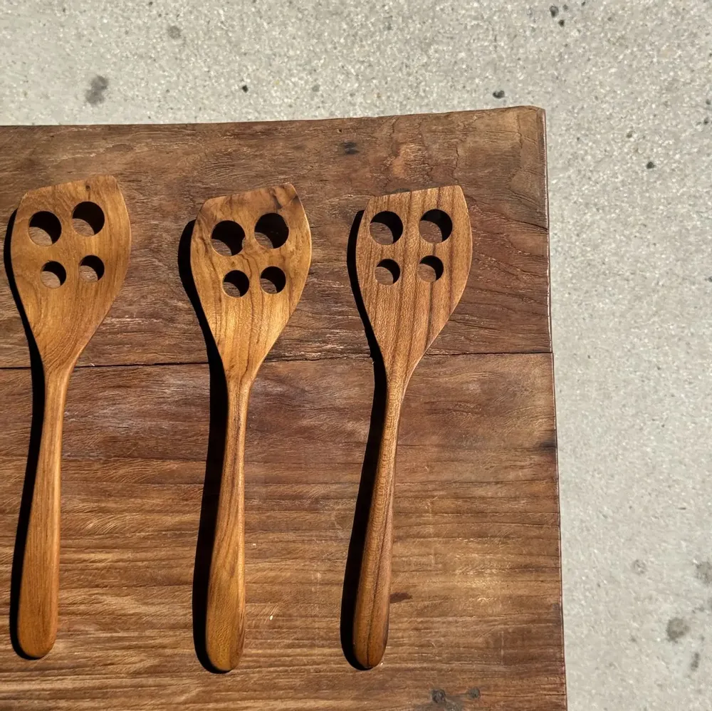 Cutlery set - Openwork spatula, teak kitchen utensil L30 L8 - OFFICE OBJETS
