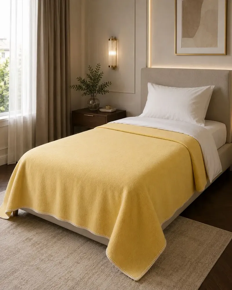 Bed linens - Wool bed blanket LEMON - single - MOST-BLANKETS
