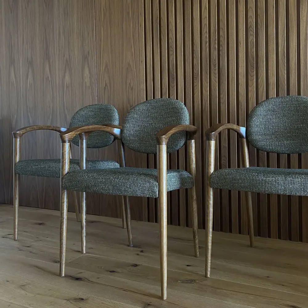 Chairs for hospitalities & contracts - Tanoco Dining Chair in Mutenye Wood, fabric seat COM/COL option - DUISTT