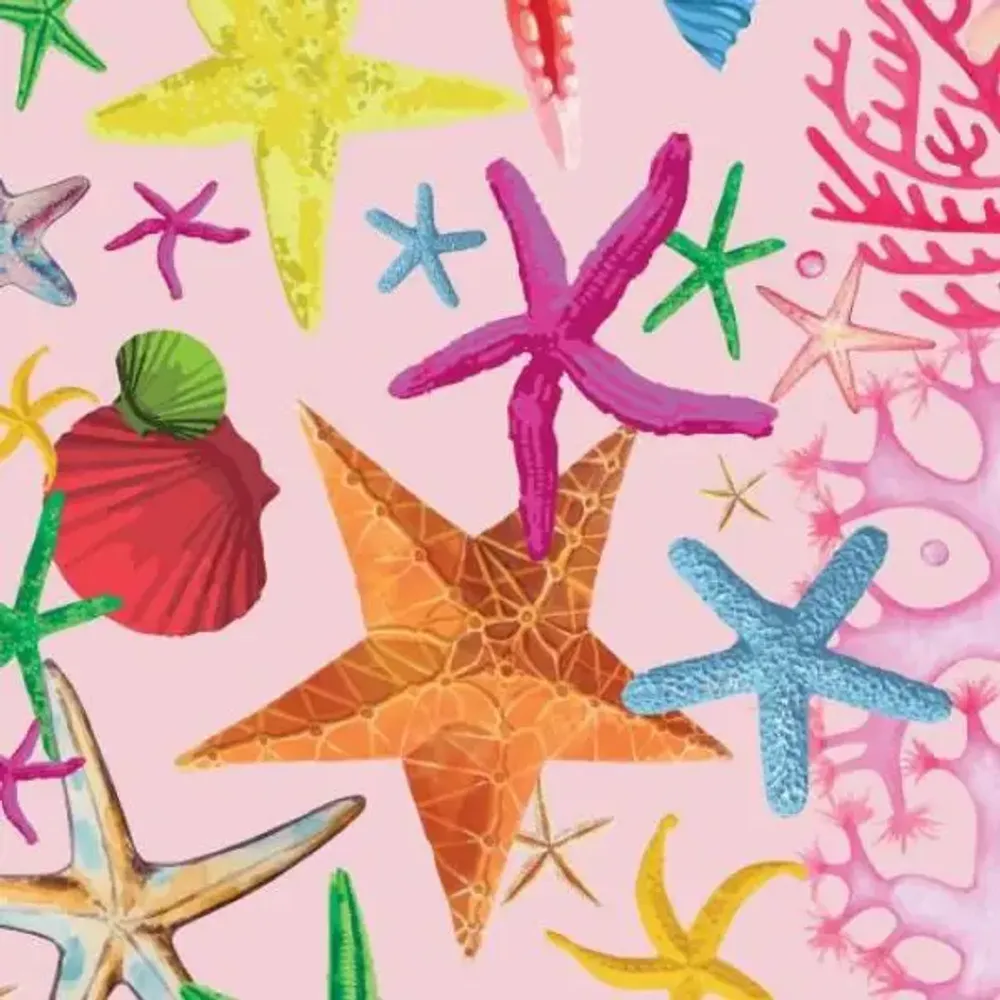 Travel accessories - Pink Starfish Beach Towel - BEACH VIBES