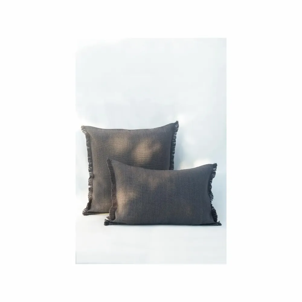 Coussins textile - NO-MAD Prerit Cushion Cover in Cotton Jute with Hand-Frayed Edges - NO-MAD