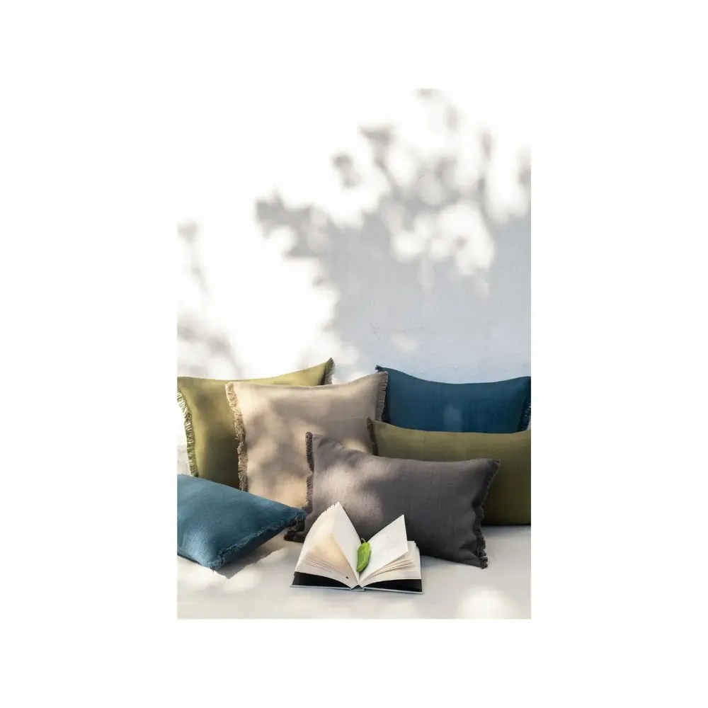 Coussins textile - NO-MAD Prerit Cushion Cover in Cotton Jute with Hand-Frayed Edges - NO-MAD