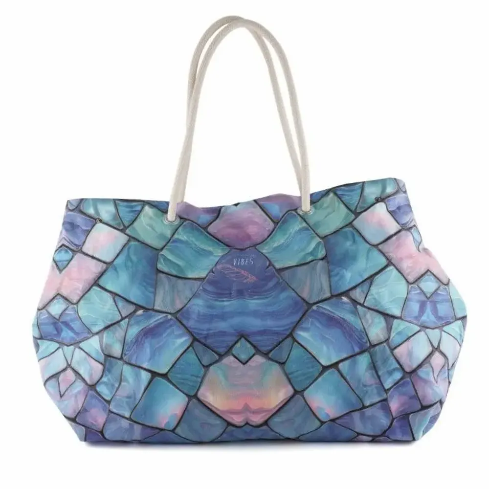 Bags and totes - Big Blue Mirror Beach Bag - BEACH VIBES