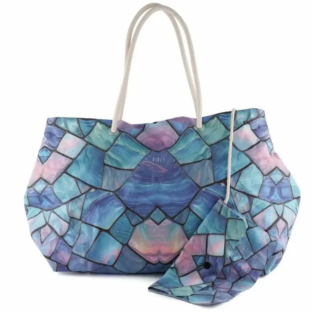 Bags and totes - Big Blue Mirror Beach Bag - BEACH VIBES