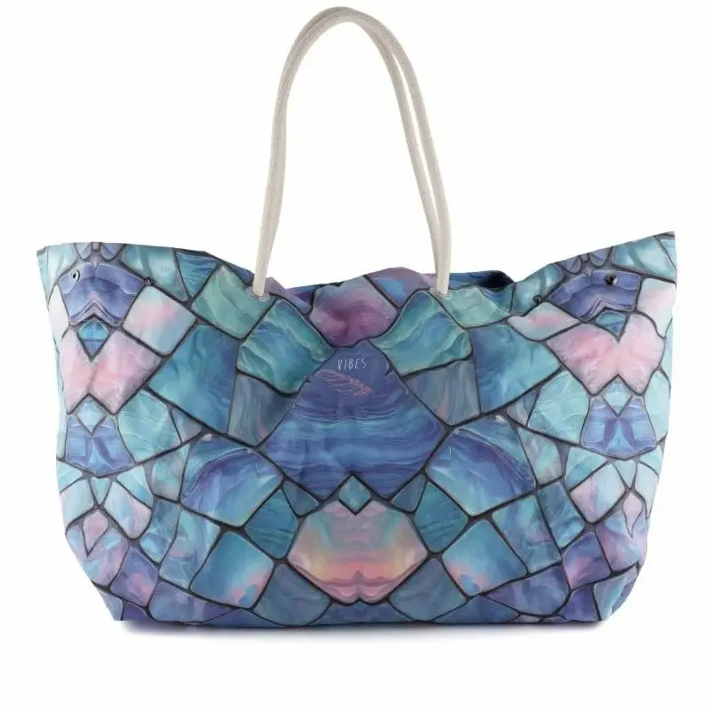 Bags and totes - Big Blue Mirror Beach Bag - BEACH VIBES