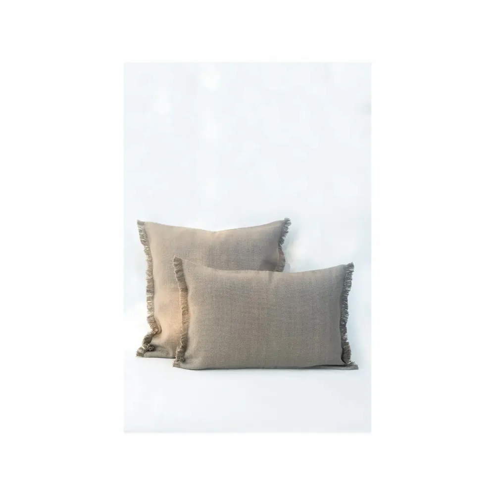 Coussins textile - NO-MAD Prakrit Cushion Cover in Cotton Jute with Embroidery - NO-MAD