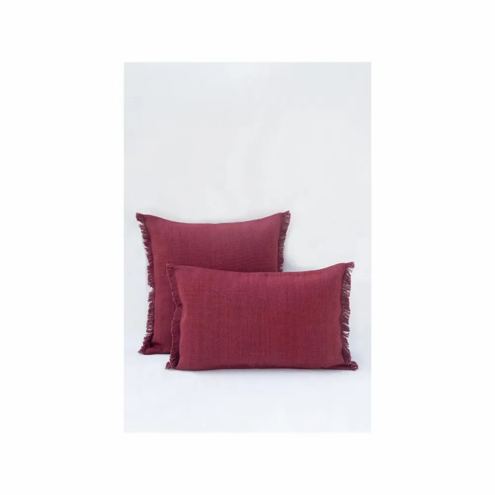 Coussins textile - NO-MAD Prakrit Cushion Cover in Cotton Jute with Embroidery - NO-MAD