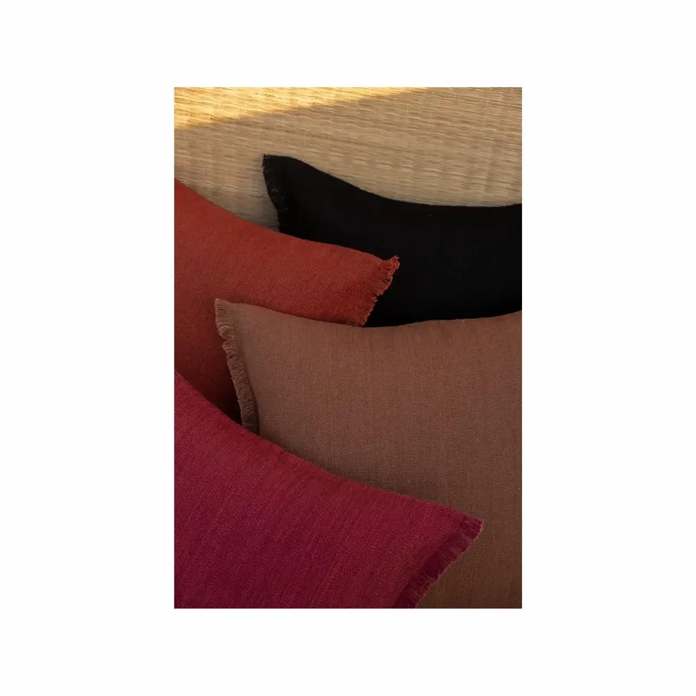 Coussins textile - NO-MAD Prakrit Cushion Cover in Cotton Jute with Embroidery - NO-MAD